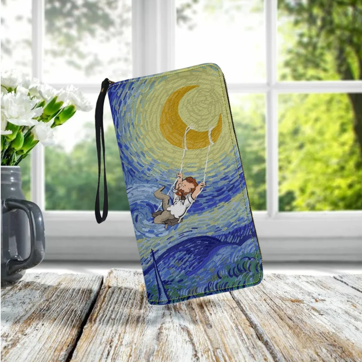 

Wallets for Women Art Van Gogh Starry Sky Design Luxury Leather Ladies Purse Multifunction Wrist Strap Girls Card Holder cartera