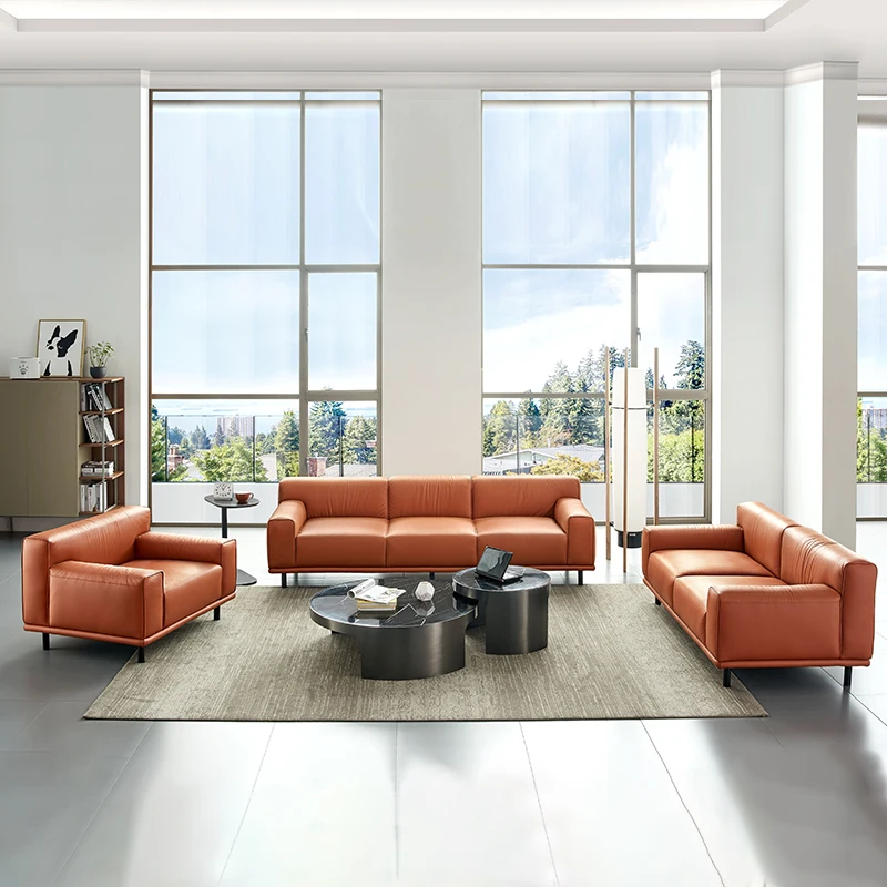 Modern Free Style Office Sofa Set Leather Furniture for Reception Area Vip Room