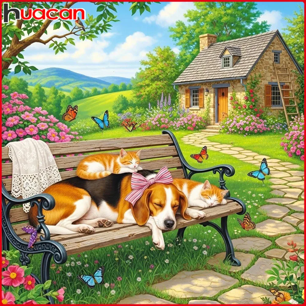Huacan Diamantmalerei Hund Katze Diamantstickerei Tier Landschaft Neue Kollektion 2026 Bastelset