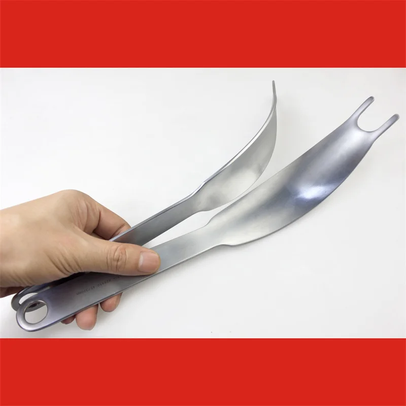 Medical hip joint pulling hook double tooth concave U-shaped head acetabular retractor concave surface reduction bone pry orthop