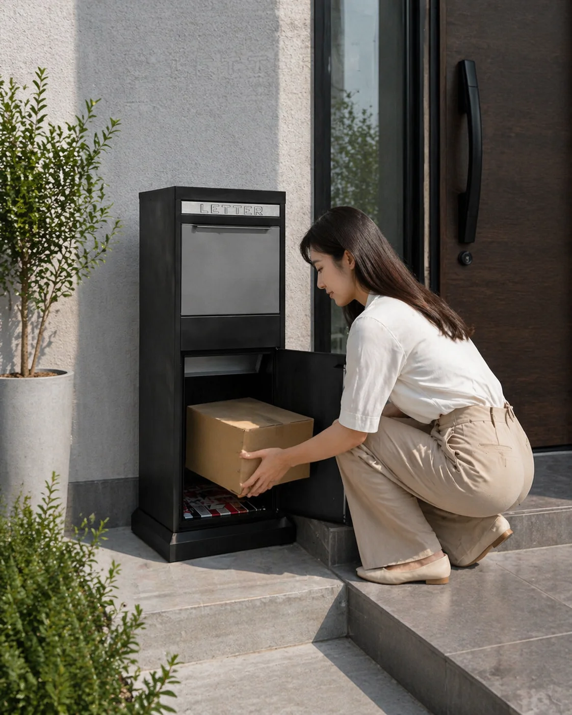 Durable Anti-Theft Large Parcel Steel Box for Outdoor Home Use Mailboxes with Lock for Gardens Apartments Easy Take Settings