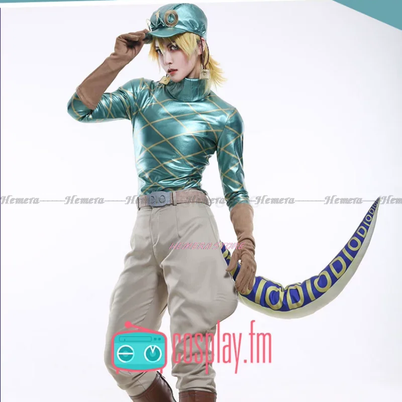 Bizarre7 Steel Ball Run Diego Dio Bulando Full Set Cosplay Costume with Hat  Adventure and Dinosaur Tail Suit Cosplay