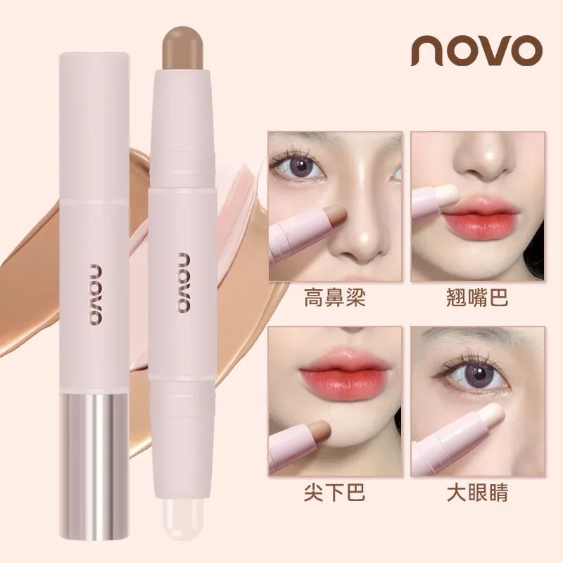 Double Head Contour Stick Waterproof Matte Finish Highlighters Shadow Contouring Bronzer For Face Shimmer  Powder Creamy Texture