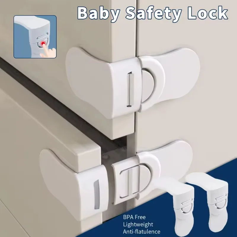 

5/3/1PC Baby Safety Drawer Lock Anti-Pinching Hand Cabinet Drawer Locks Plastic White Safety Buckle for Children Kids Protection