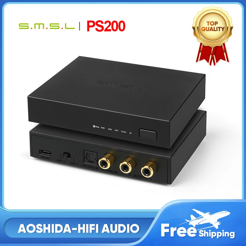 

SMSL PS200 Mini DAC ES9039Q2M MQA MQA-CD Decoding Bluetooth5.0 Hi-res аудио DAC 4 шт. Dual Op Amps высококлассный декодер для PS4 PS5