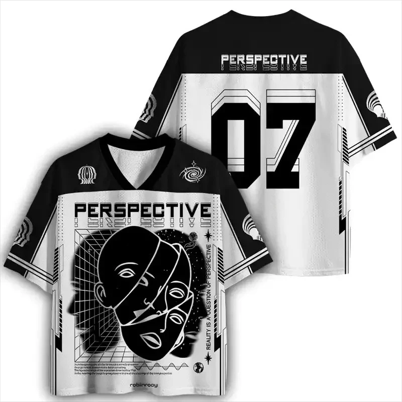 Summer Fashion Gothic Style Gothic Sci-fi Virtual Psychedelic Mushroom 3D Printed Loose Short Sleeved Street V-neck T-shirt