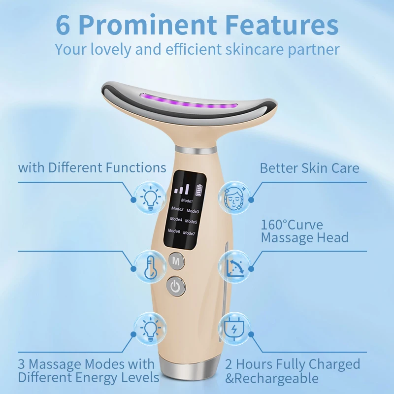 Dispositivo de belleza Facial de microcorriente EMS, LED IPL, rejuvenecimiento de la piel, limpieza, eliminación de papada, masajeador reafirmante de elevación Facial