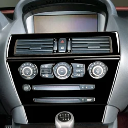 For BMW 6 Series M6 E63 E64 2004-2010 Accessories Piano Black Plastic Car Interior Vent Door Gear Panel Trim Sticker Decoration