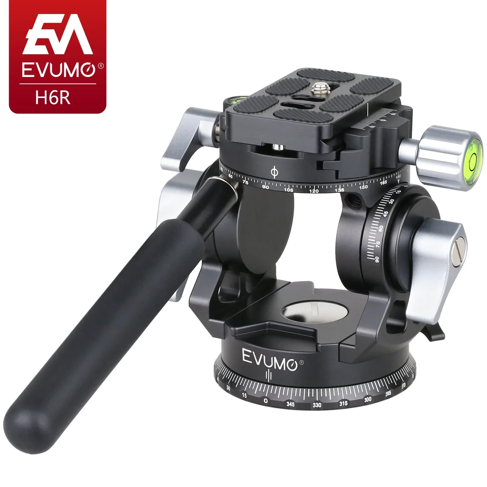 

EVUMO H6R Hollow Tripod Head Dual Panoramic Camera Video Head Mount Arca Swiss Quick Release Plate for Camera Tripod Load 10kg