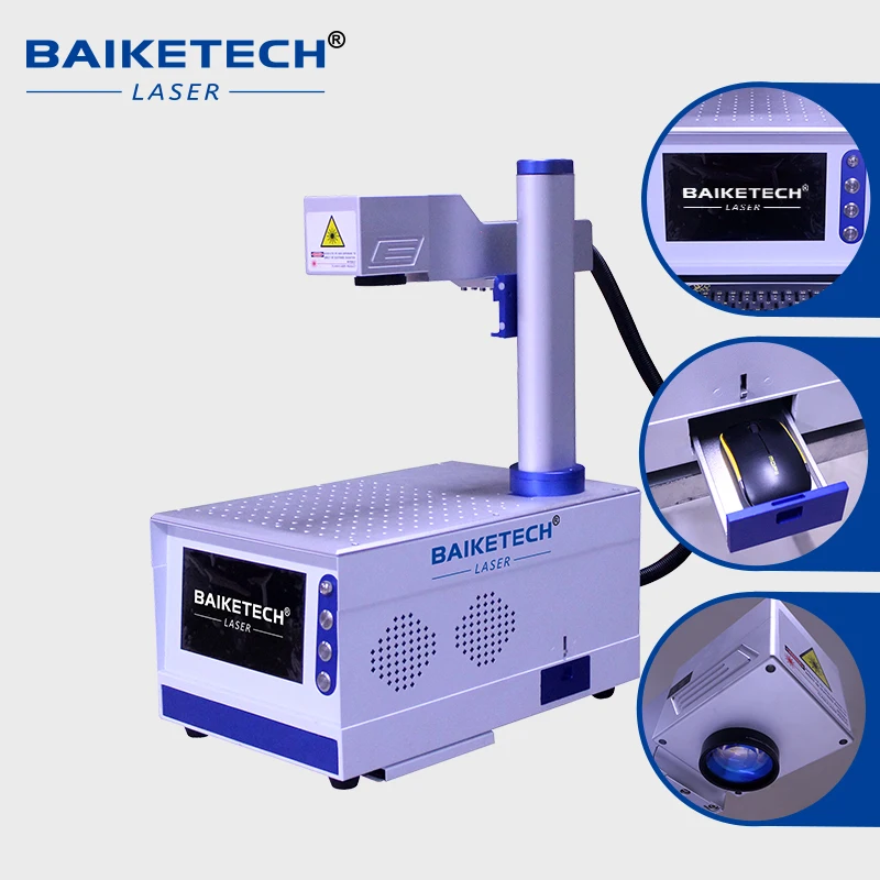 FM-450S 20W/30W Raycus Desktop Fiber Laser Marking Machine for Metal Stainless Steel Laser Machine Engraving