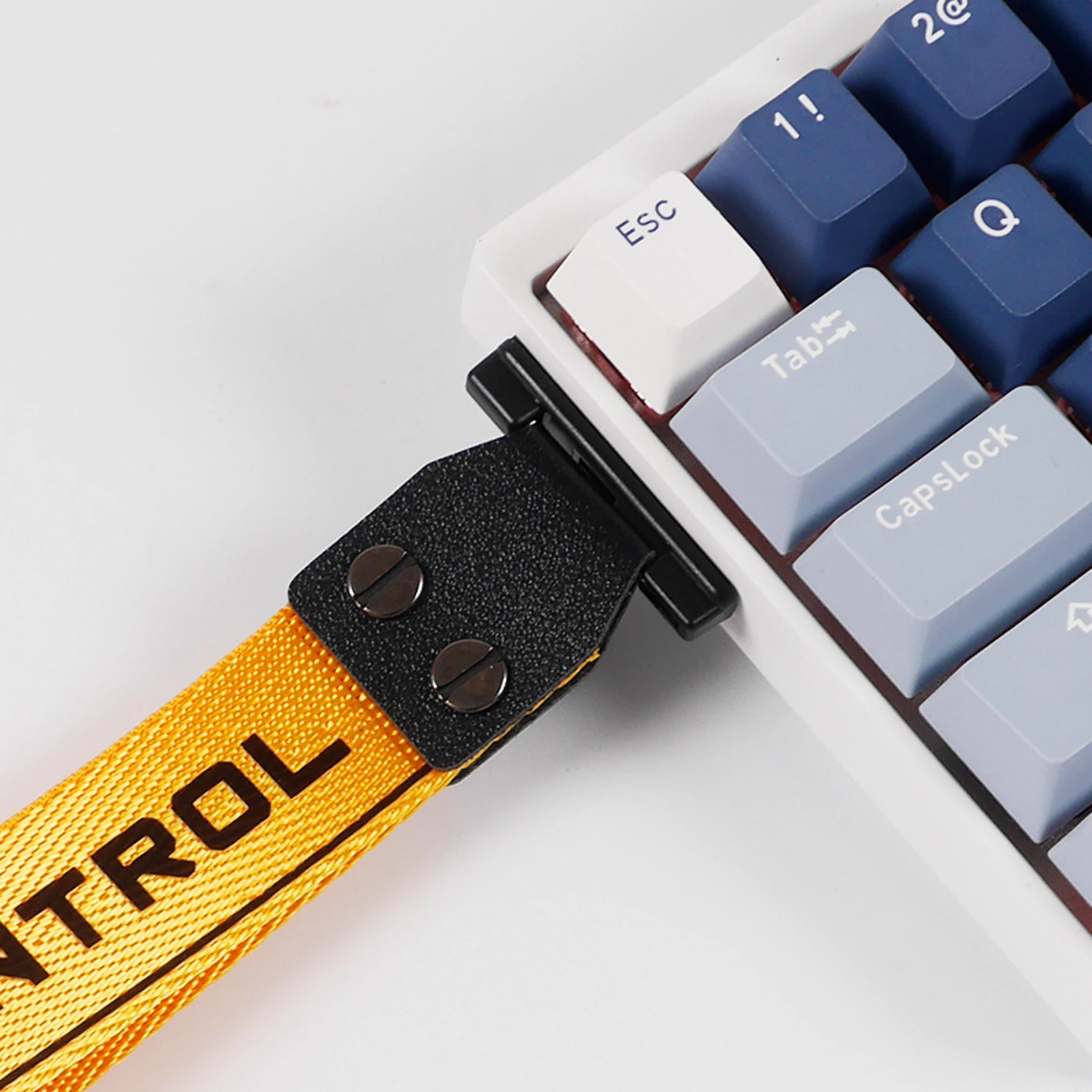 Latenpow Take Control Custom Keyboard Straps pastable Decorative Strap for Keyboard Metal Snap Straps Wooting 60he ATK68, etc