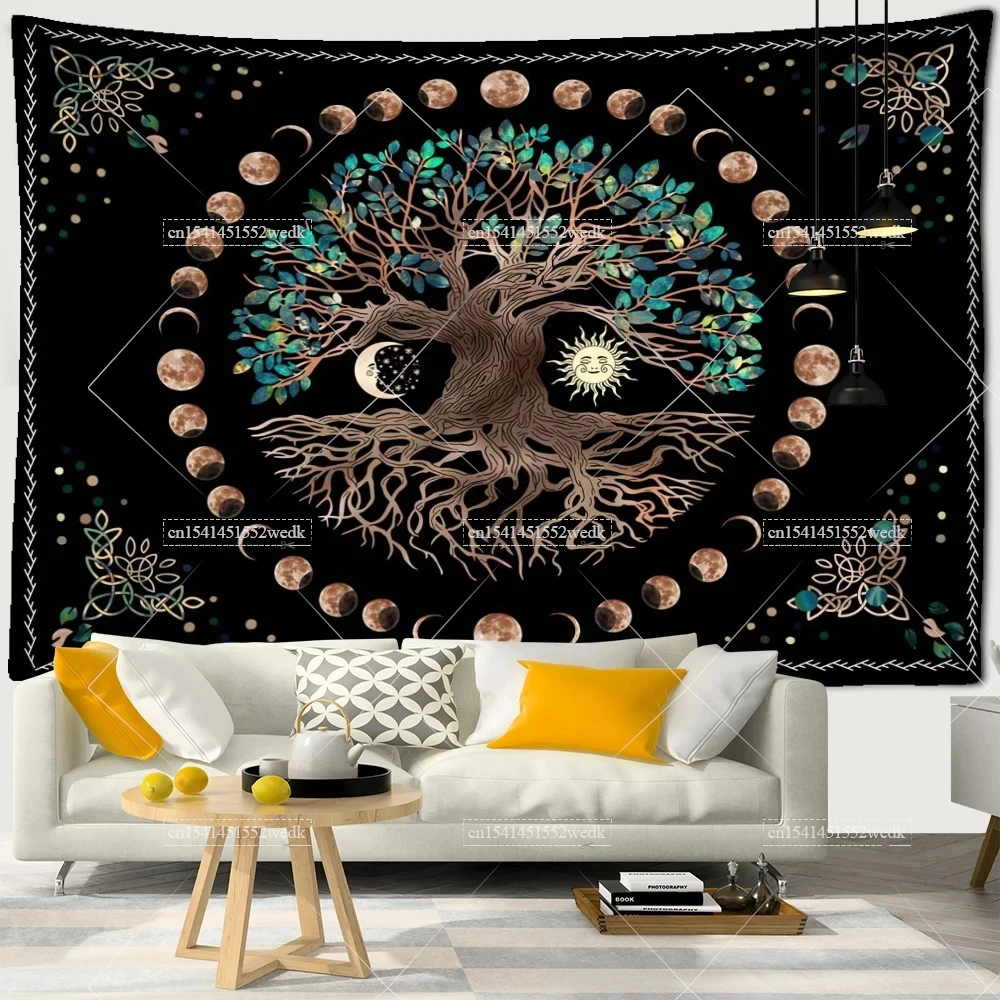 Moon Phase Tree Of Life Tapest - Aesthetic Tapestry ulasan dan harga