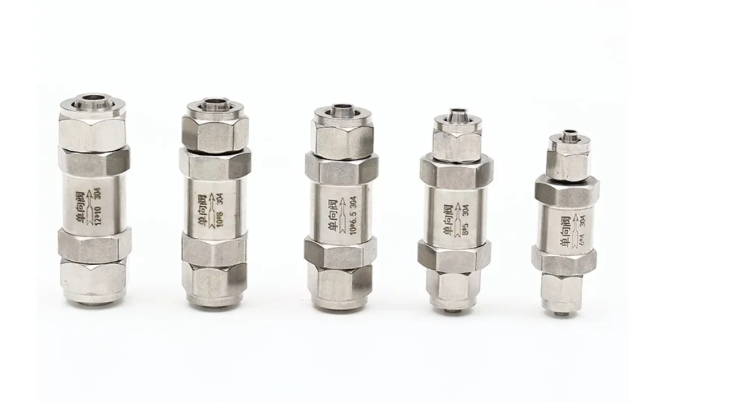 Quick Twist Screw Nut One Way Valve 304 Stainless Steel Inline Non-return Fitting For 6 8 10 12mm Hose