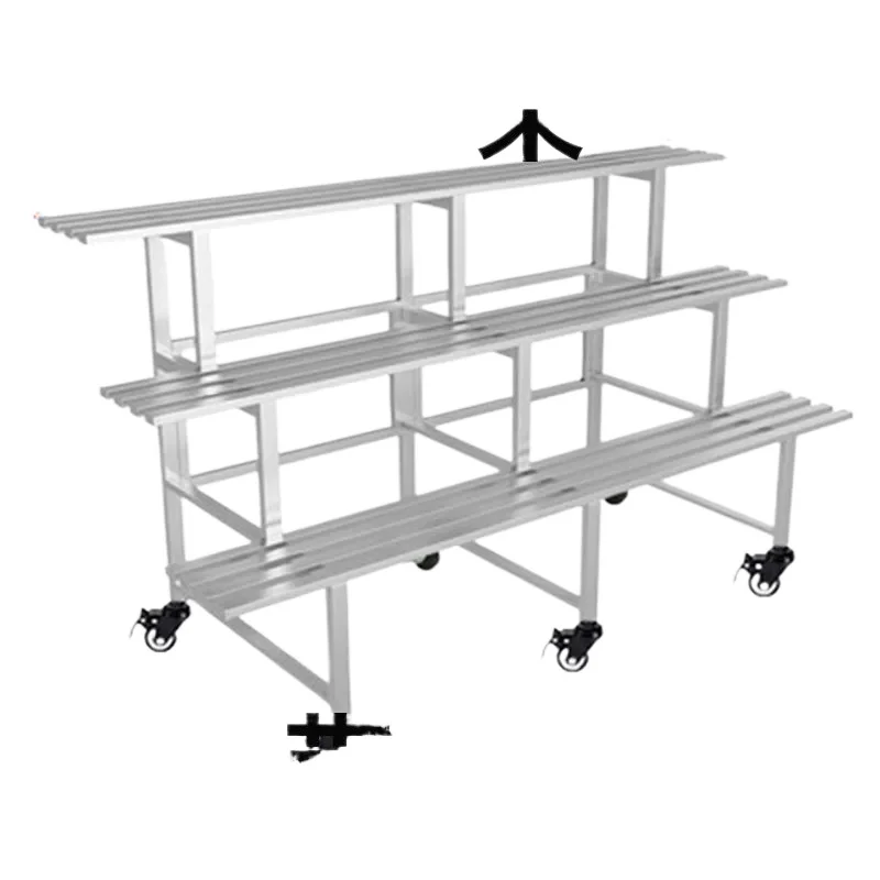 Stainless Steel Plant Stand – 2/3-Tier Movable Floor Rack with Wheels for Balcony & Outdoor Use