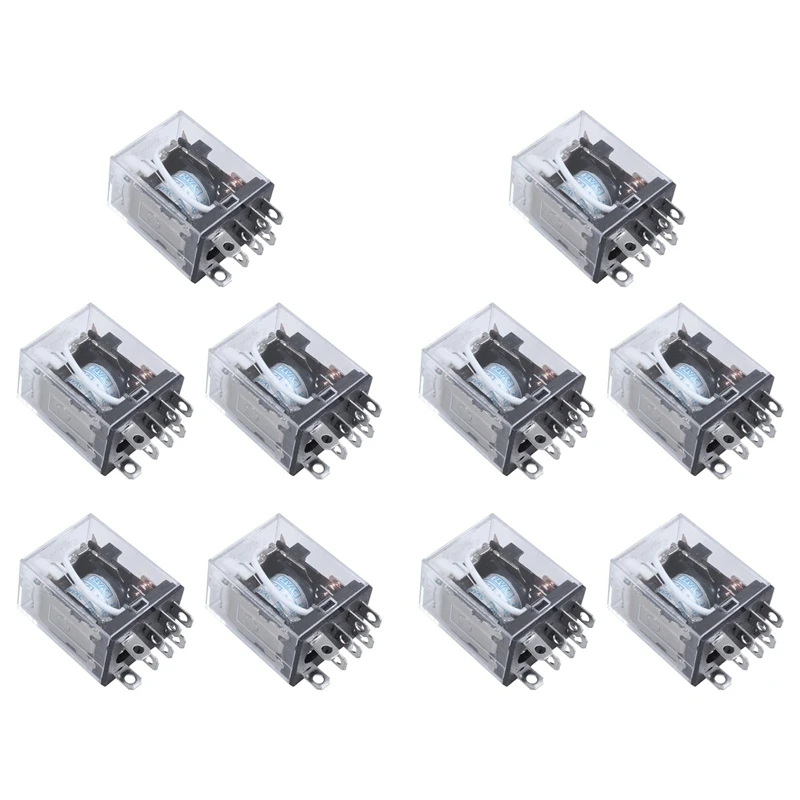 【ساخن】10X JQX-13F LY2 AC 24V Coil 8-Pin DPDT Red LED مرحل كهرومغناطيسي
