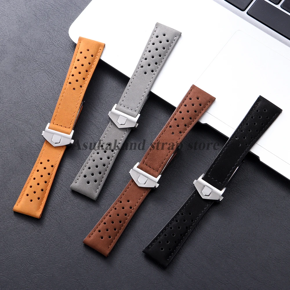 20mm 22mm 24mm cinturino per orologio in vera pelle di mucca per Tag Heuer per serie Carrera cinturino universale per uomo donna braccialetti da polso