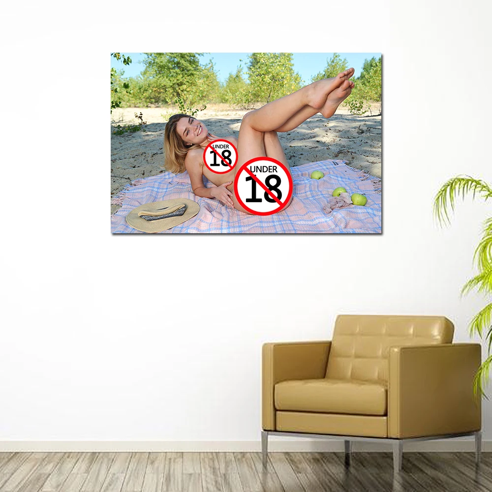 Nude Girl Uncensored Pussy Wall Art Poster Sexy Blonde Beauty Canvas Painting Home Decoration Print Mural Picture Modern Artwork