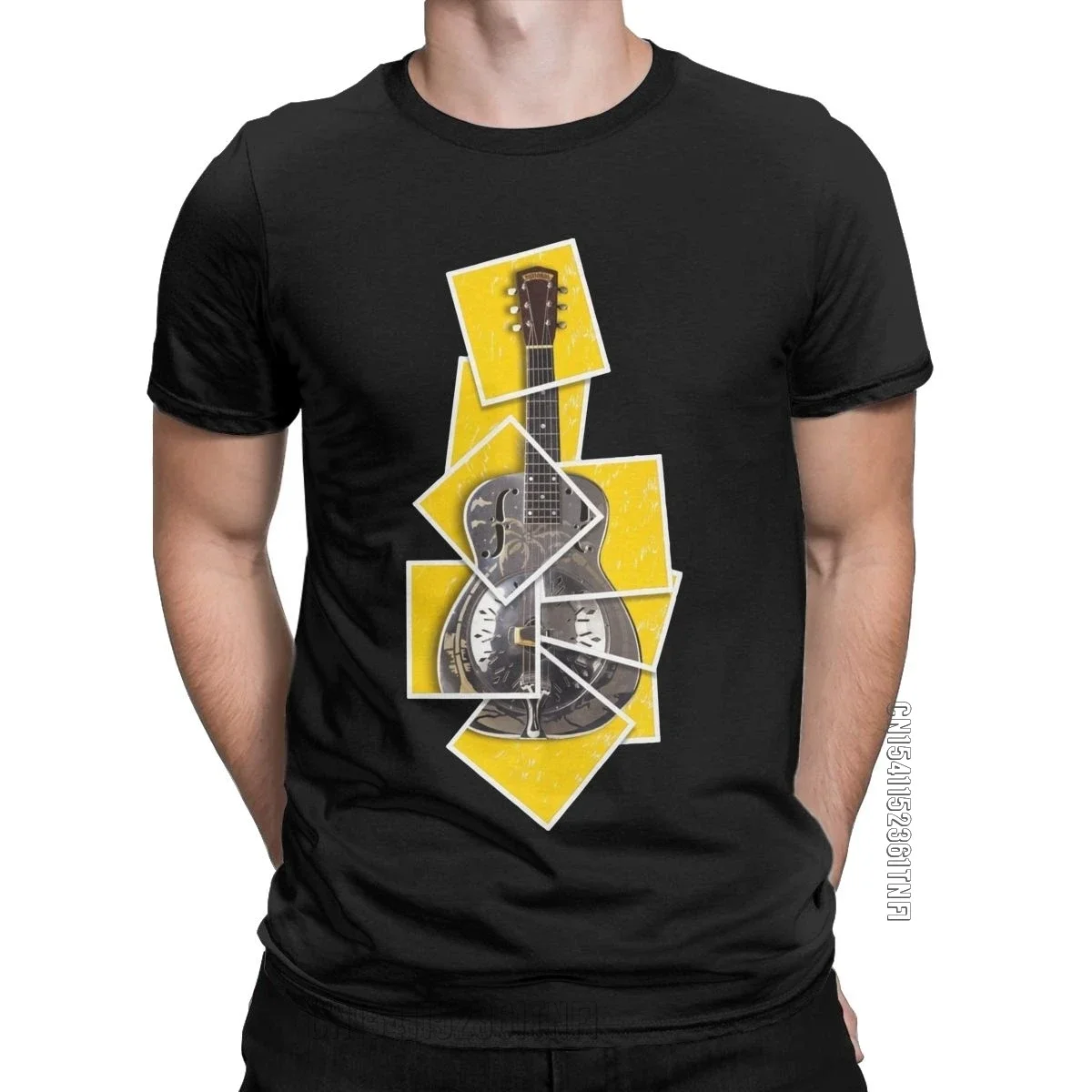 

Music Guitar T Shirt Men Pure Cotton Funny T-Shirt Round Neck Dire Straits Tees Classic Short Sleeve Clothing Printed