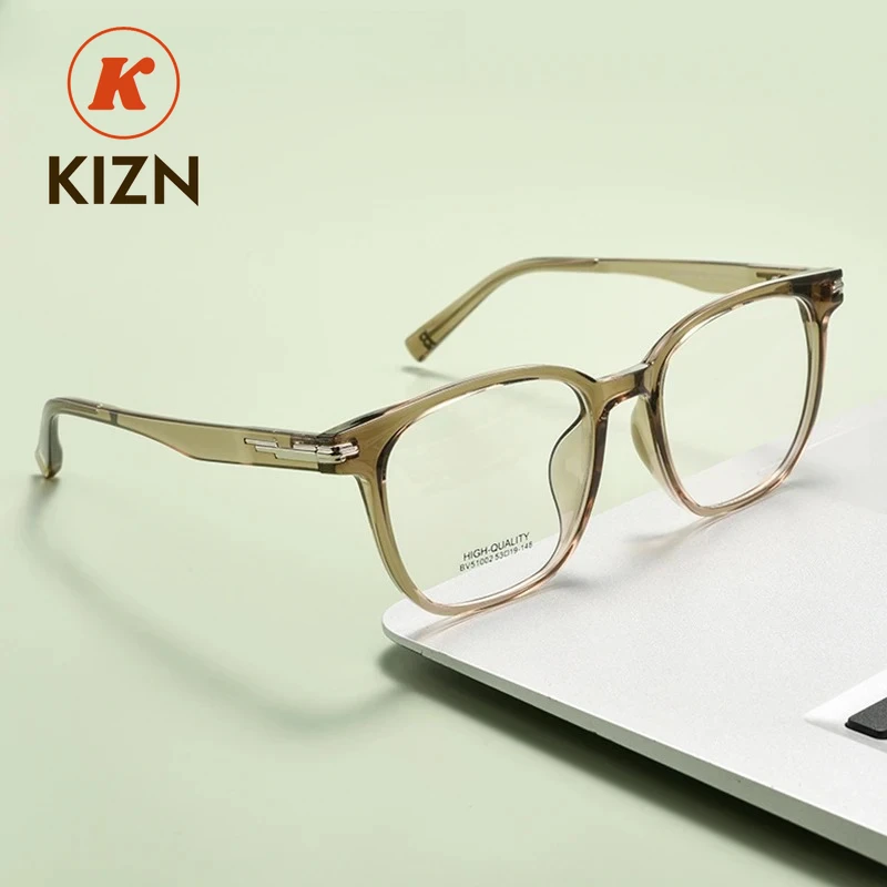 

KIZN TR90 гибкие модные мужские очки с большим кругом для молодых людей, оптические очки для подростков, очки для близорукости, очки для чтения Fr