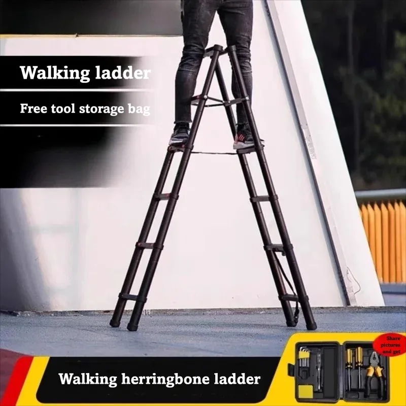 

Walkable Aluminum Alloy Herringbone Ladder Double Sided Design for Engineering and Decoration Applications