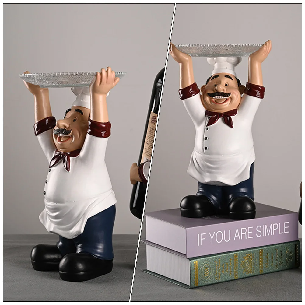 

1Pcs Resin Craft Exquisite Indoor Chef Decoration Creative Resin Figure Handmade Ornament Desktop Gift Chef Ornament