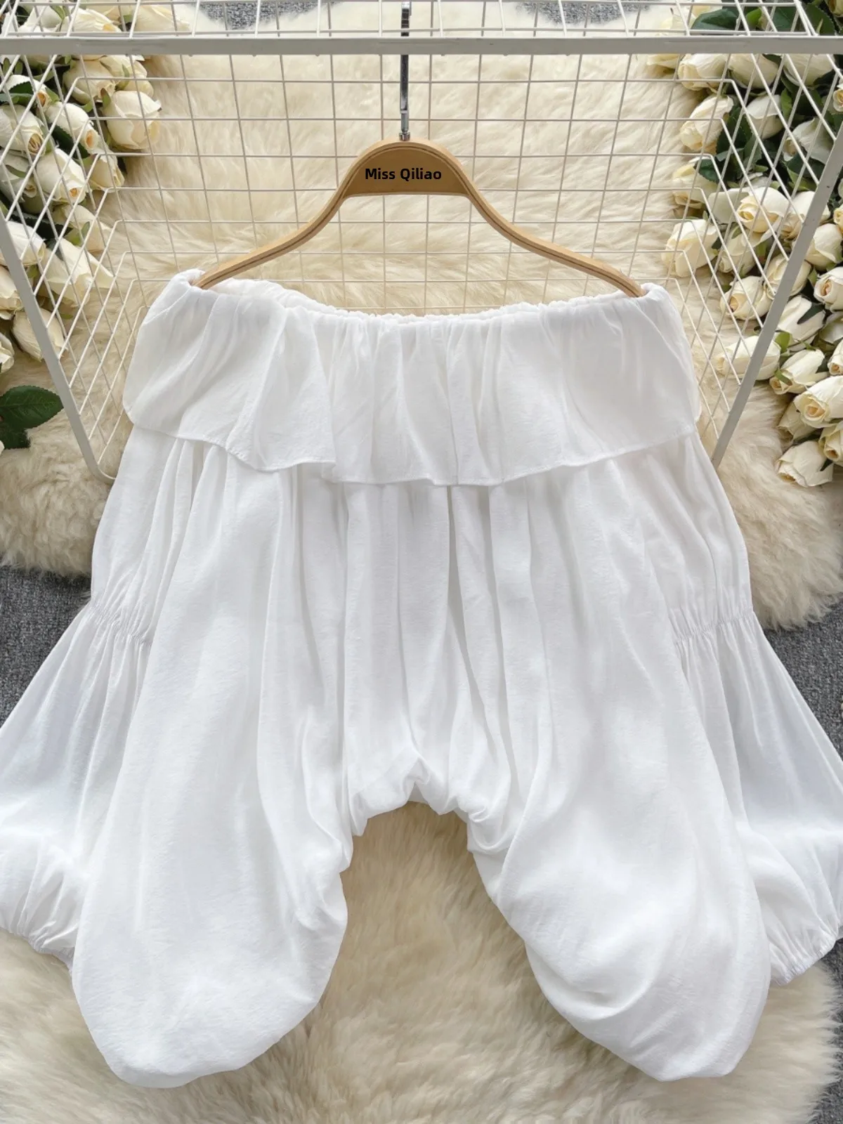 

Sweet Oversized irt Женский повседневный топ с полосками нерегулярной формы Bubble Sve на одно плечо, корейский повседневный топ Long Sve