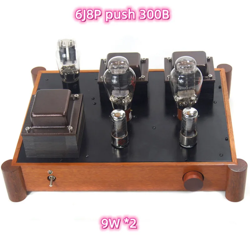 

Latest Log Rounded Corners 9W*2 Stereo 6J8P Push 300B Vacuum Tube 5U4G Rectifier Single-ended Class A HIFI Home Audio Amplifier