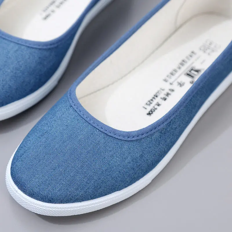 Women Footwear Flat Canvas Round Toe Ladies Shoes Slip On Light Stylish And Low Price Summer 2024 Comfortable Elegant A 39