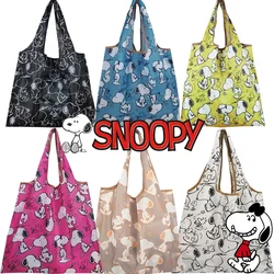 Borsa a tracolla pieghevole Cartoon Snoopy Anime riutilizzabile per generi alimentari Borsa ecologica di grande capacità Borsa da viaggio per negoziante Borsa per la spesa