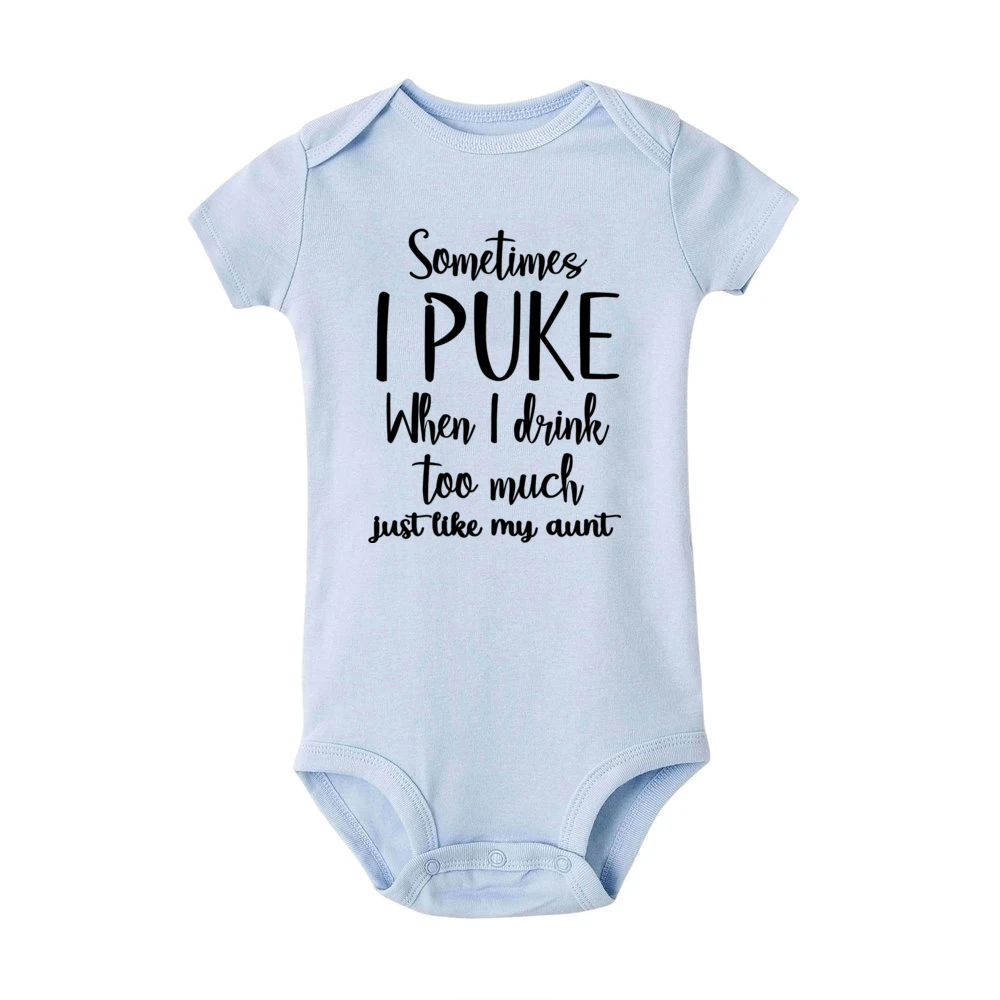 Sometimes I Puke When I Drink Too Much Bodysuit Funny Newborn Romper Boys Girls Jumpsuit Baby Shower Gift Toddler Clothing