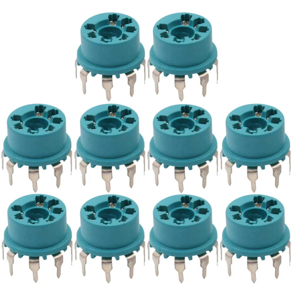 7Pin Plastic Vacuum Tube Socket Valve Base for B&W 6J1 6Z4 6X4 12AE6 6AT6 6BK6 12AV6 6AQ6 6J5 Hifi Audio AMP 10Pcs Blue