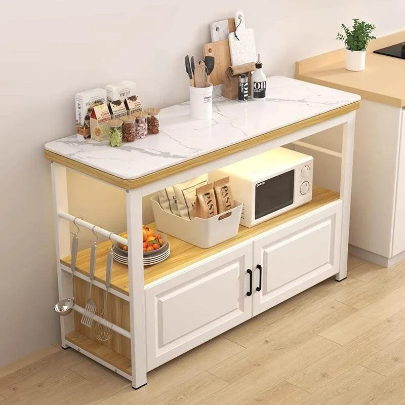 Kitchen storage table Household multi-functional rock slab cabinet Floor-to-ceiling multi-layer console Vegetable cutting table