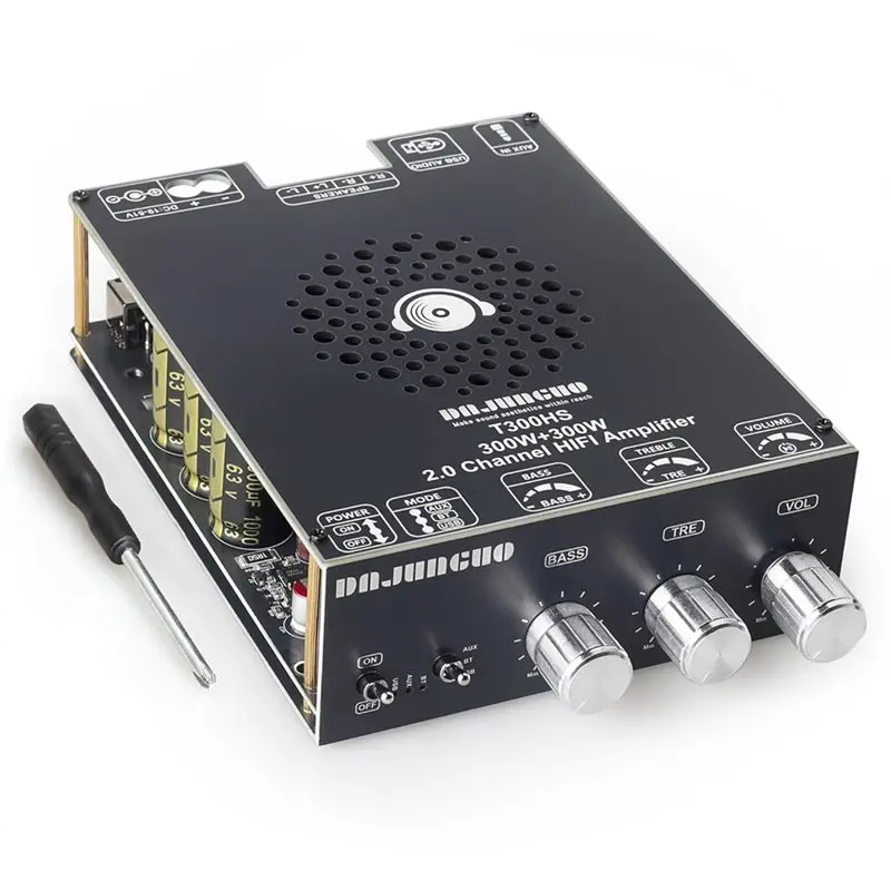 

BNVN-T300HS 2.0-канальная плата усилителя мощности Bluetooth 600 Вт с чипом TPA3255, автомобильный усилитель с входами AUX/USB