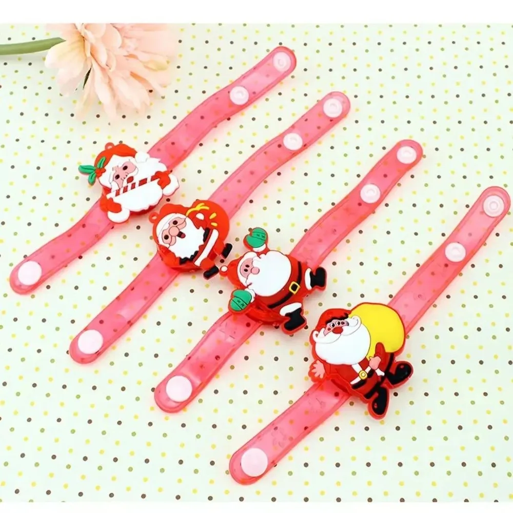 Bracelets lumineux LED en plastique, 3 pièces, effet lumineux réglable, jouets lumineux de dessin animé, événement de carnaval