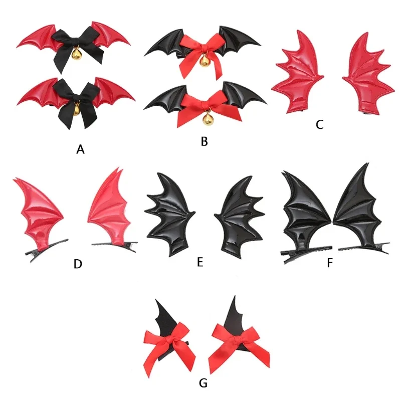 Cosplay Devil Hair Clips Cartoon Bat Wing Headwear for Halloween Party Devil Wing Hairpin Bangs Clips Party Supplies