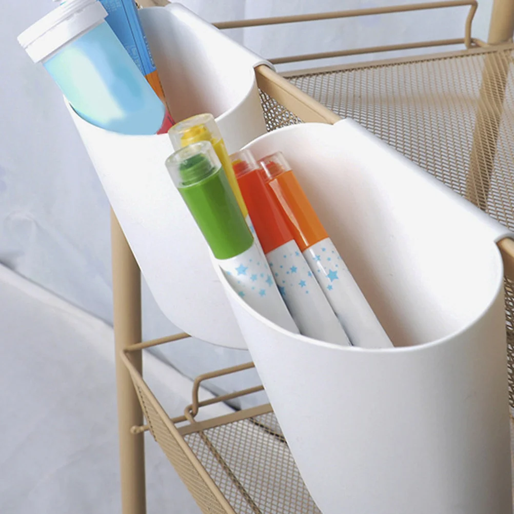 

4pcs Hanging Bucket Storage Basket For Home Plastic Countertop Organizer Rolling Cart Accessories Trash Can Household