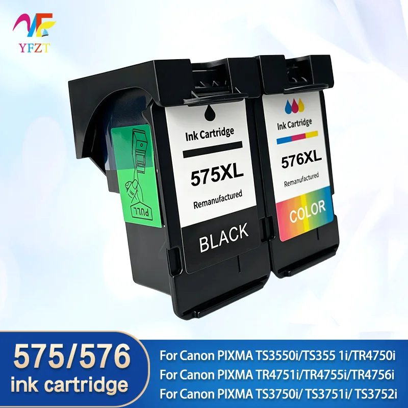 For Canon PG575XL CL576XL Remanufactured Ink Cartridge For Canon Pixma TS3550i TS3551i TR4750i TR4751i Printer
