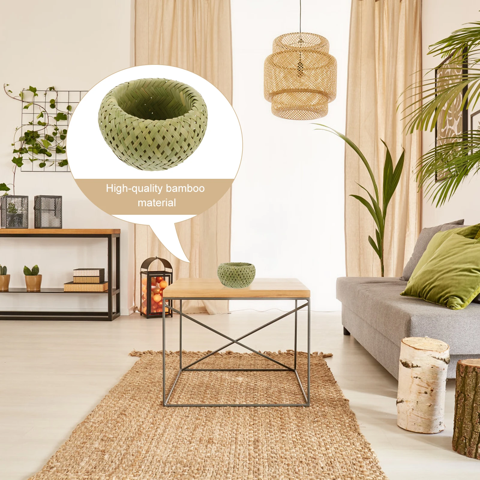

Bamboo Fruit Basket Woven Storage Container Portable Nest Style Bread Packing Party Supply Kitchen Bar Accessories Safe Food