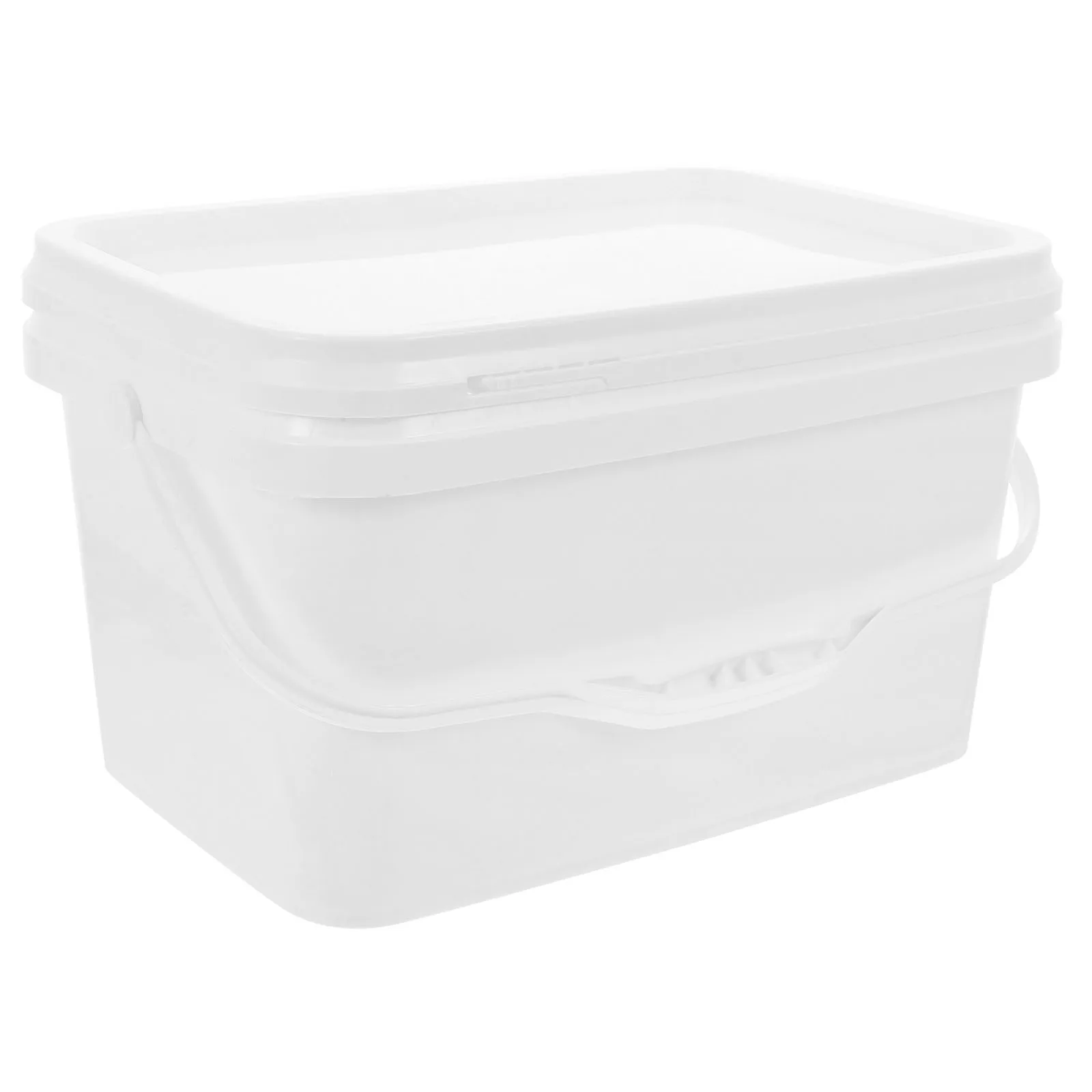 Balde de tinta branco 2.6, balde de pintura vazio quadrado de 10l, recipiente de boca larga portátil com tampa para mistura de armazenamento de pigmento