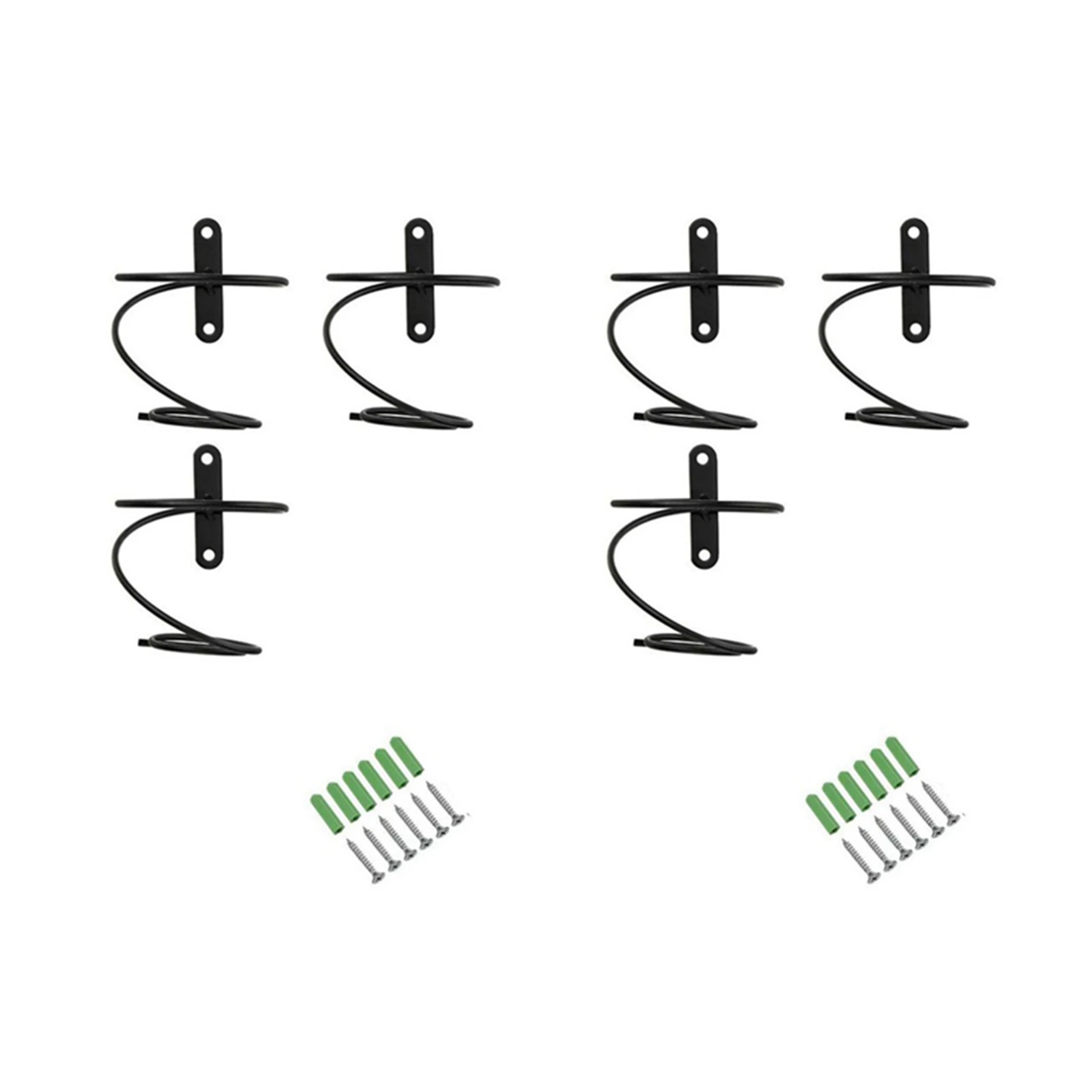 BHTS-6 Pack Metal Wine Rack Wall Mounted Wine Bottle Holder - Wall Decor Art - Included Mounting Screws And Anchors