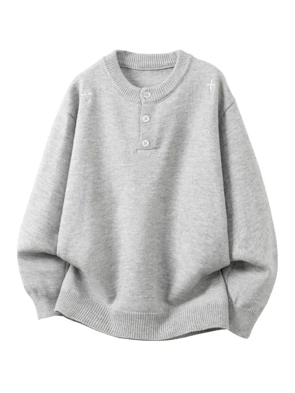 

Loose Thiened Men's Knitted Sweater Henry Collar Lazy Sle Casual Wear Winter Base Layer irt Comfortable Soft Long Sve