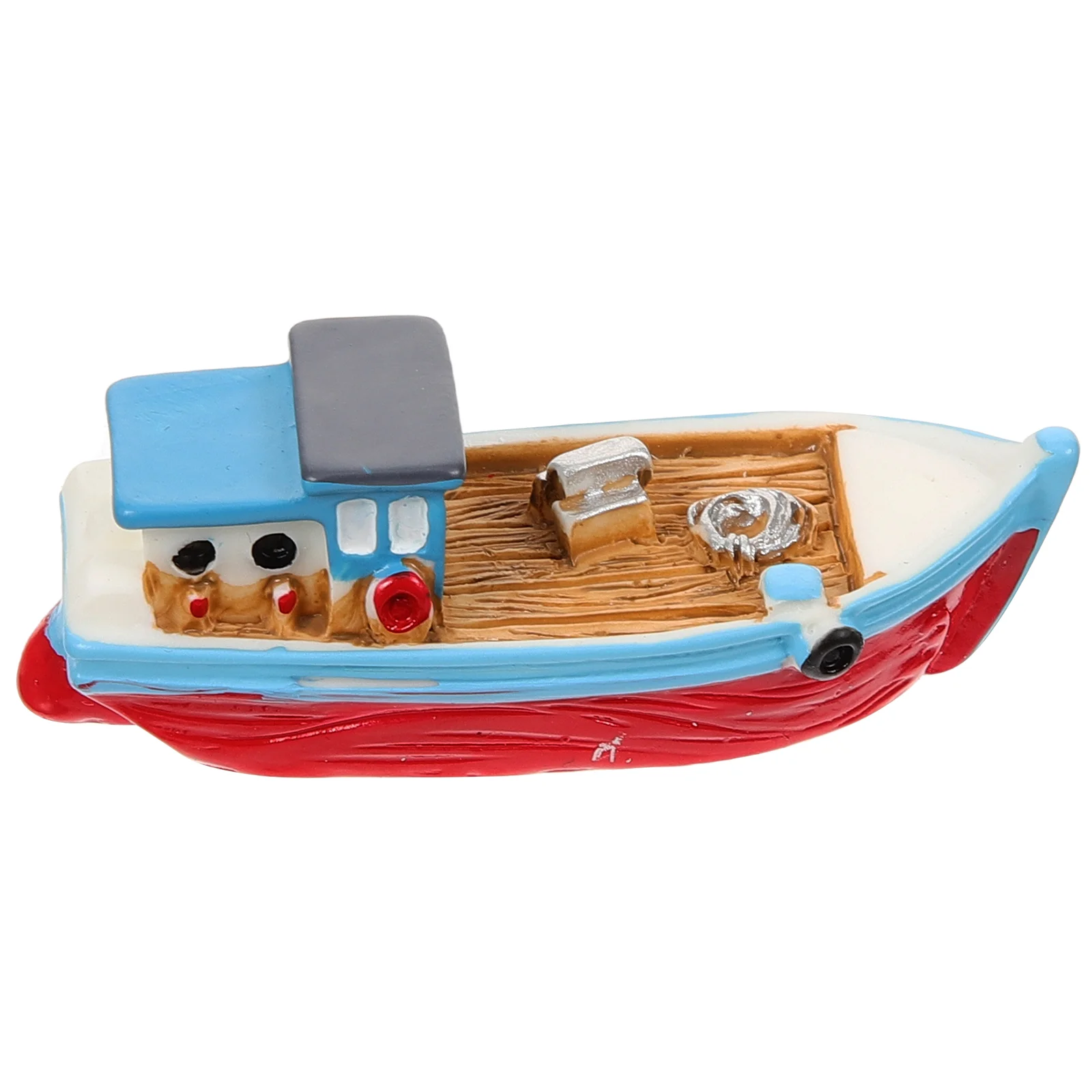 Desktop Boat Statue Fishing Ornaments Decor Mini Christmas Miniature Decorations