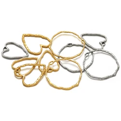 5pcs Stainless Steel Big Heart Hollow Charms Pendants Connector for DIY Jewelry Findings Women Necklace Earrings Making Supplies