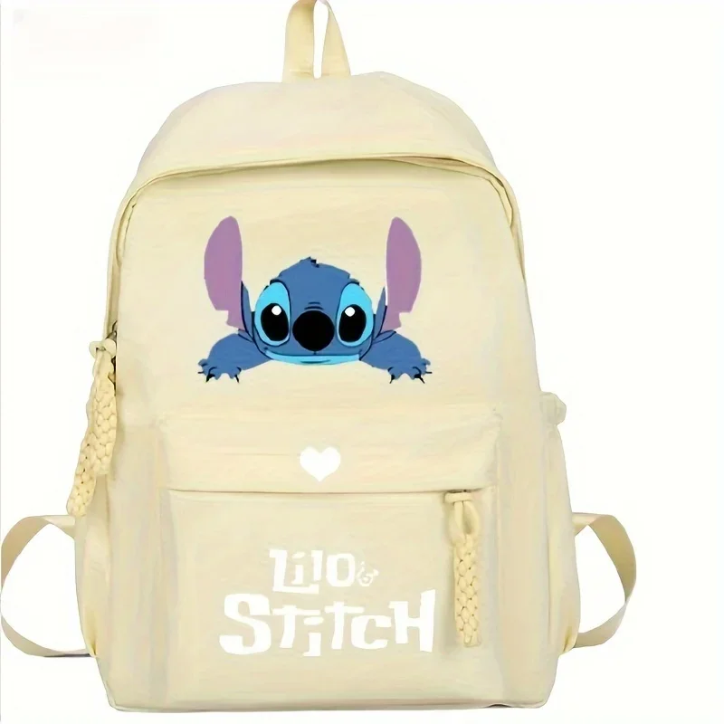 MINISO Disney Stitch Cartoon Kids Mochila New Teenager School Bags Large Capacity Fashion Student Backpack Girl Travel Knapsack