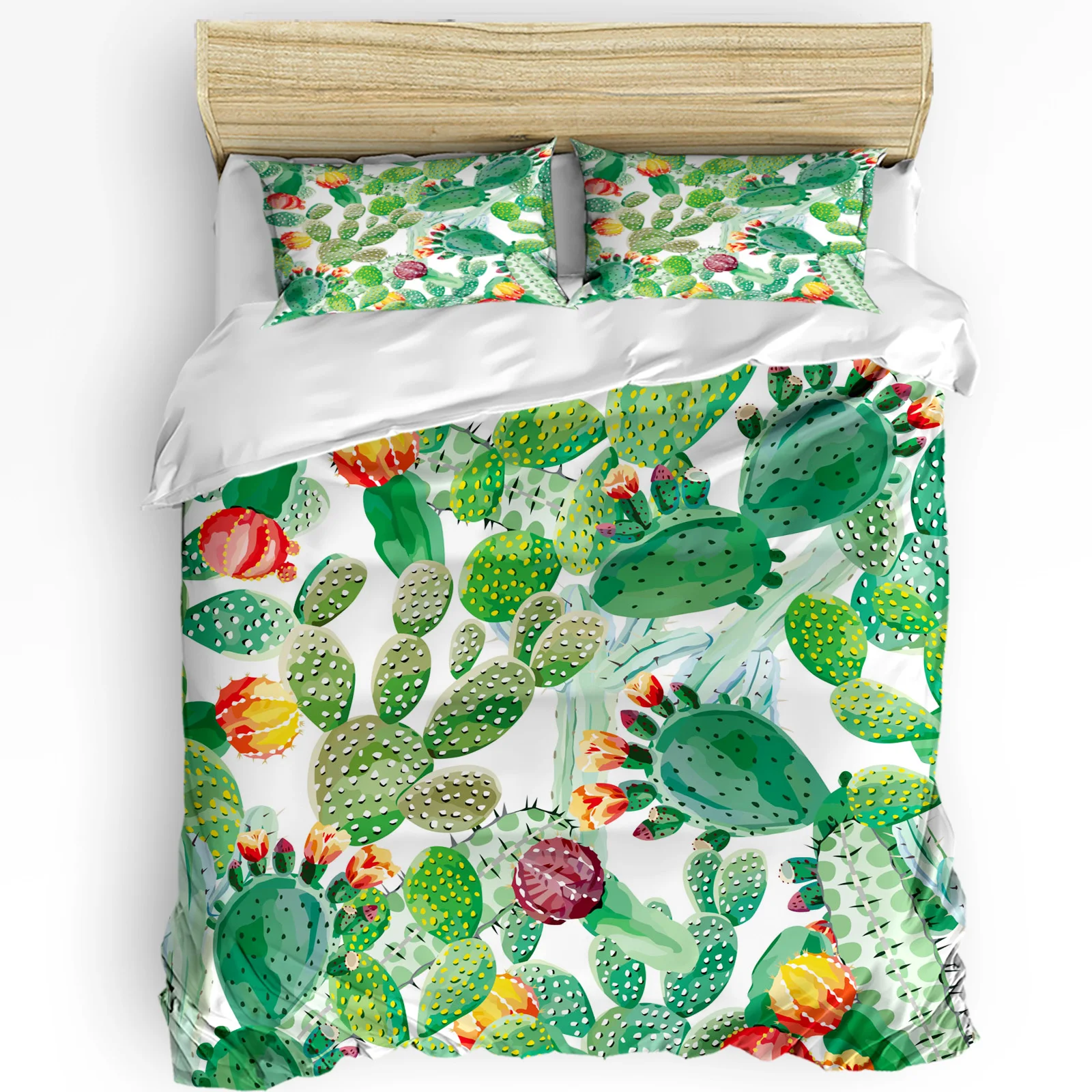 

Watercolor Tropical Plant Cactus Bedding Set 3pcs Duvet Cover Pillowcase Kids Adult Quilt Cover Double Bed Set Home Textile