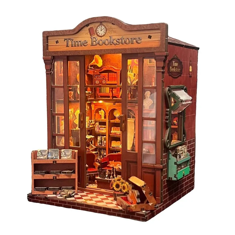 3D Wooden Puzzle Model Stress Relief Craft Kit New DIY Miniature Library Home Office Desk Decoration Collection Gift for Adults