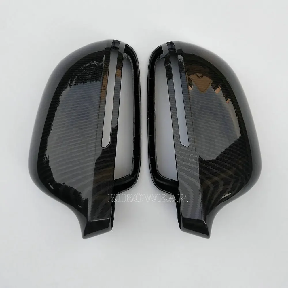 Side Mirror Covers Cap for Audi A6 C6 4F A4 A5 B8 8K Q3 (Carbon Look) SQ3 A8 D3 S4 S5 S6 S8 2008 2009 2012 A3 8P