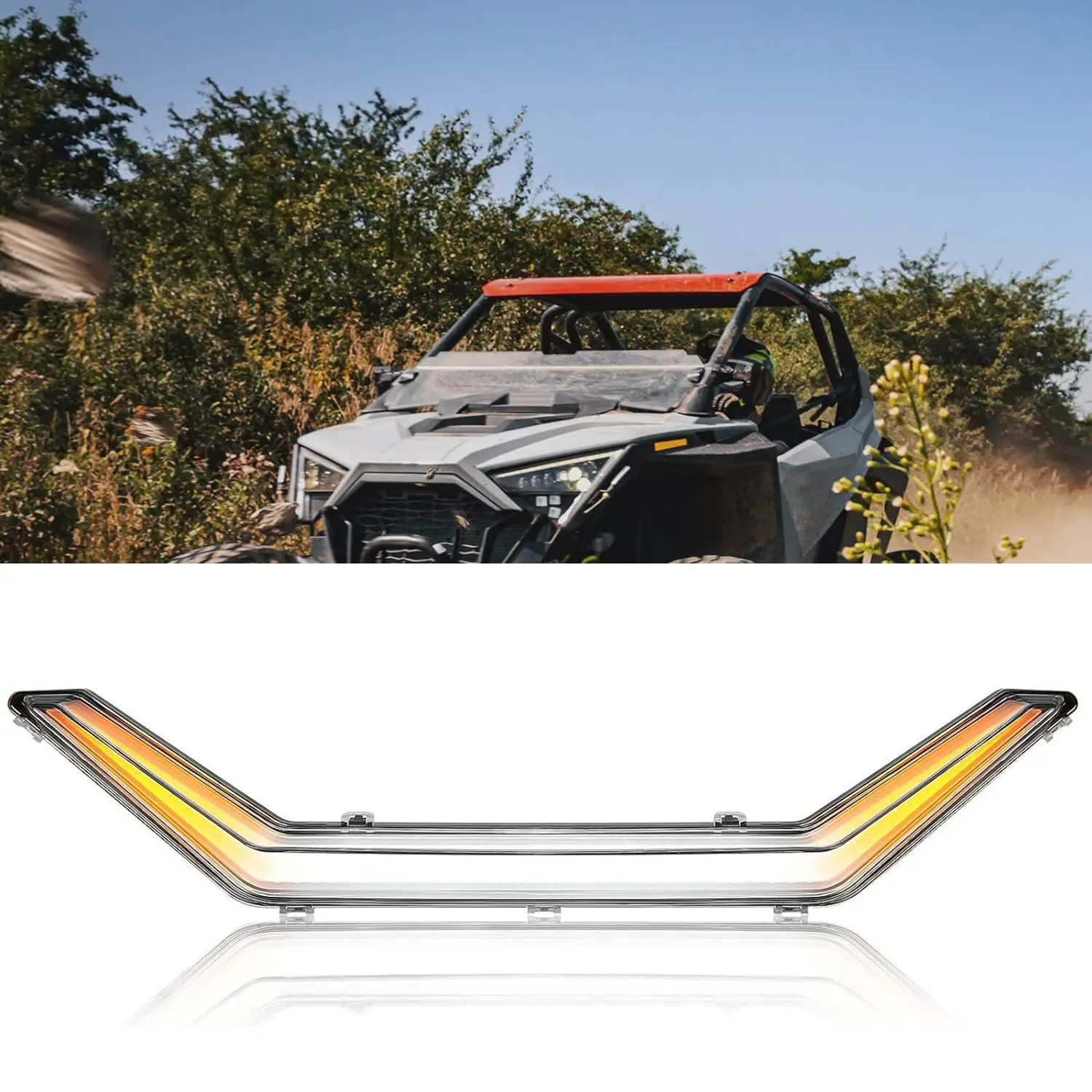 

ATV UTV Front Accent Light Turn Signal LED Center Light For Polaris RZR PRO R XP 4 Sport Premium Ultimate Rockford Fosgate LE