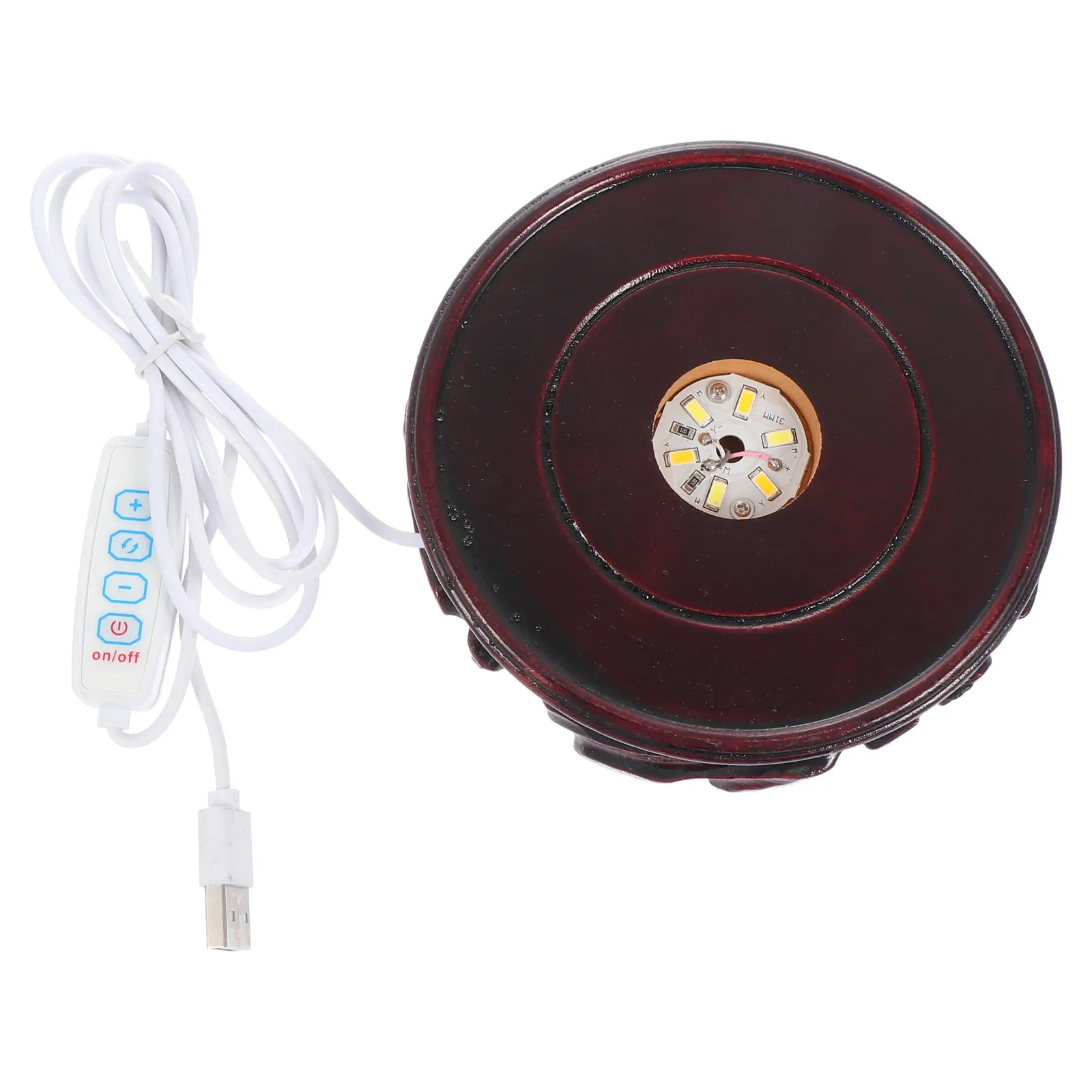 

1Pcs Wooden LED Light Base for Crystal Ball Aromatherapy Diffuser Warm Glow Reusable Lighting Stand Decorative Display Pedestal