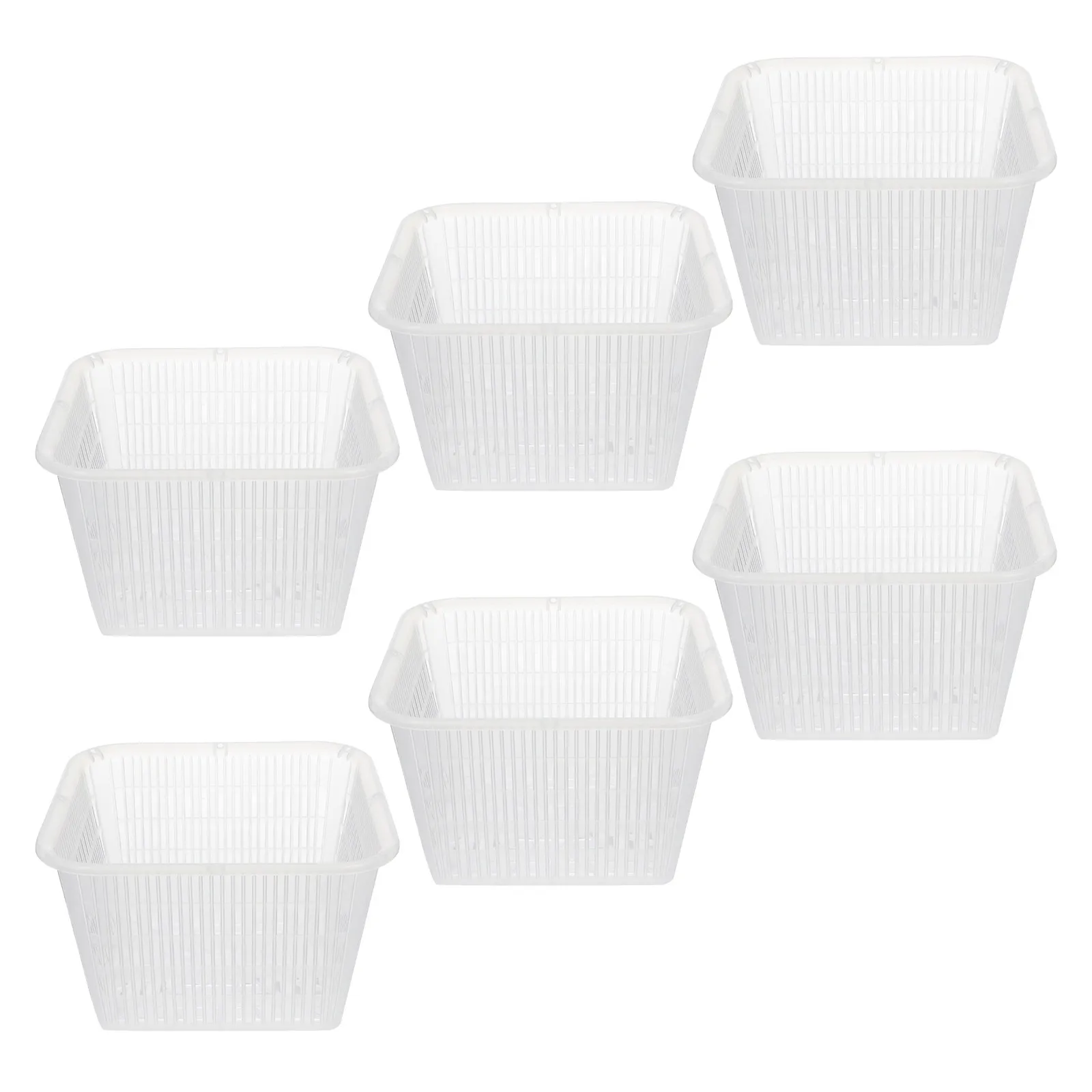 6Pcs Square Hydroponic Plant Containers Mesh Net Cups Improved Air Circulation Water Drainage for Indoor Garden Growing System